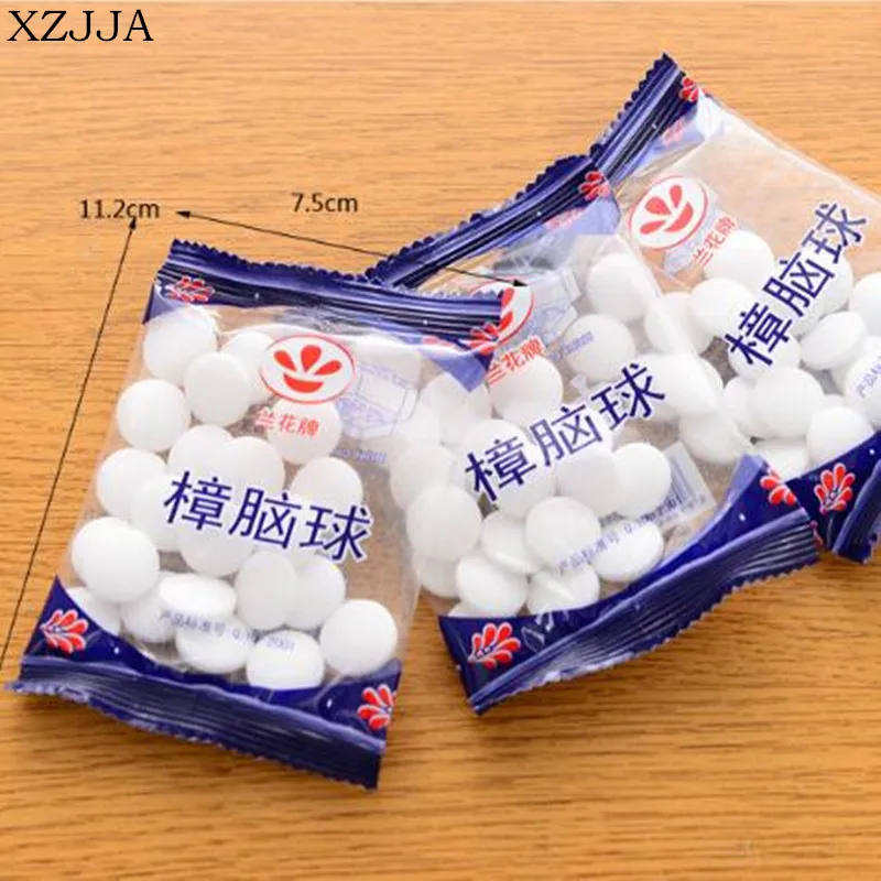 XZJJA 2 сумки натуральная камфора мяч Camphor белые Mothballs шарики от моли насекомых едят