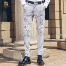 Fanzhuan/ ; Новинка; модные повседневные мужские брюки с длинными рукавами; модель года; сезон весна; брюки с принтом в стиле барокко; брюки; 818053