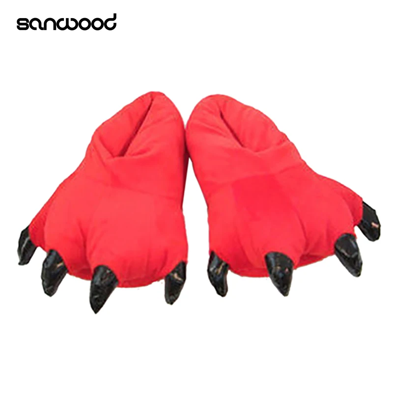 2020 плюшевые тапочки с когтями динозавра для мужчин женщин детей модные зимние