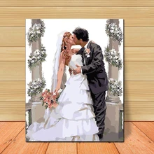 MOLEK Романтический фотографии картина маслом по номерам на окрашивание холста рисунок работа плакат для свадьбы декор в гостиную