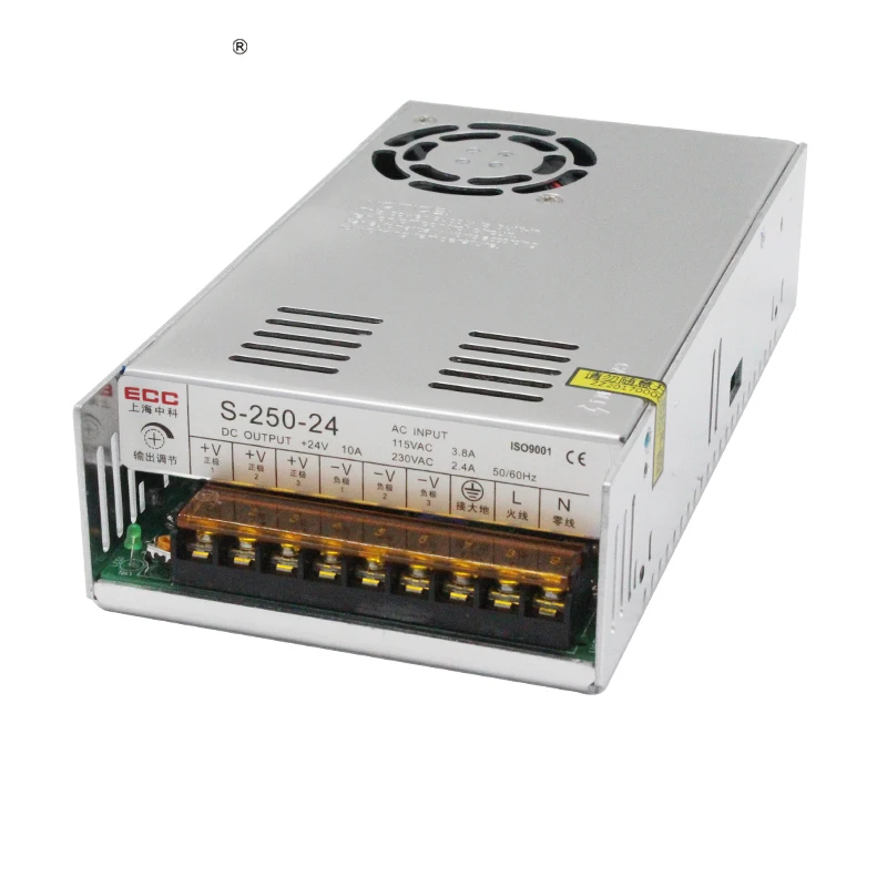 

Switching Mode Power Supply S-250W-24V 10.4A Foot Power Electric Machinery Fan Monitor AC Change DC Package Postal