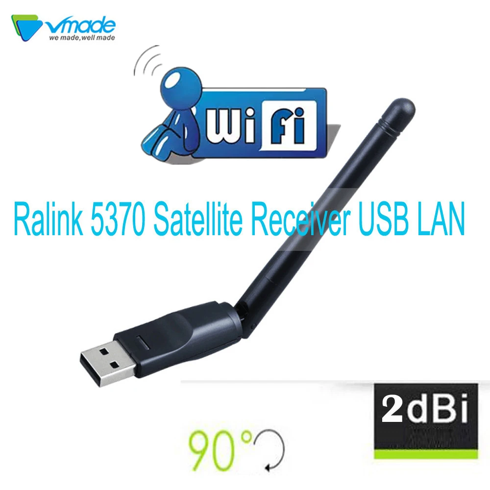 Vmade Mini Wireless usb wifi Ralink 5370 150mbps 2dBi wifi adapter for DVB T2 and DVB