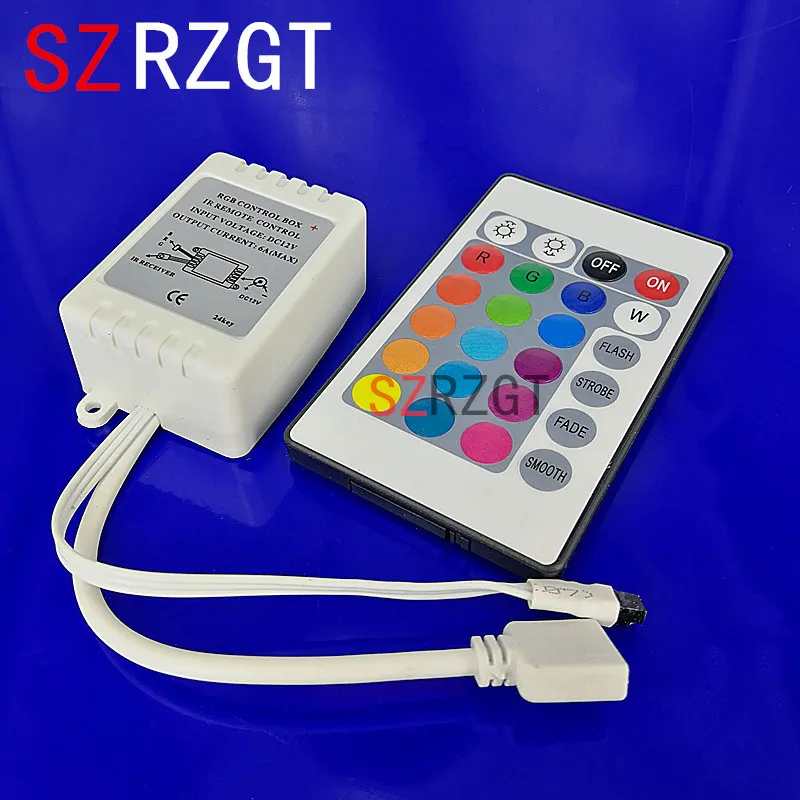 

24Keys LED RGB Controller DC12V IR Remote Controller for SMD 3528 5050 RGB LED Strip Lights