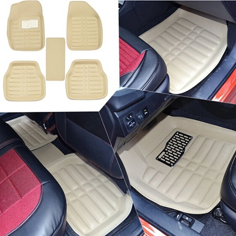 Universal 5pcs Dustproof Nice Car Floor Foot Mat Flameproof Car Floor Foot Mat Flameproof