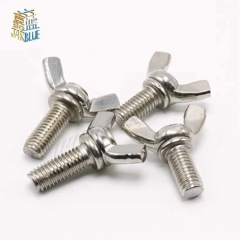 M6 M8 M10 A2 304 Stainless Thumb Wing Butterfly Screws Hand Twist Bolts DIN316