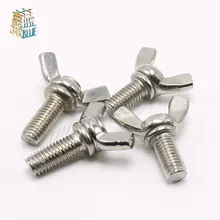 10PCS M6x12 Galvanized Screws /& Bolts Steel Wing Butterfly Thumb Screw Metric Machine Screws