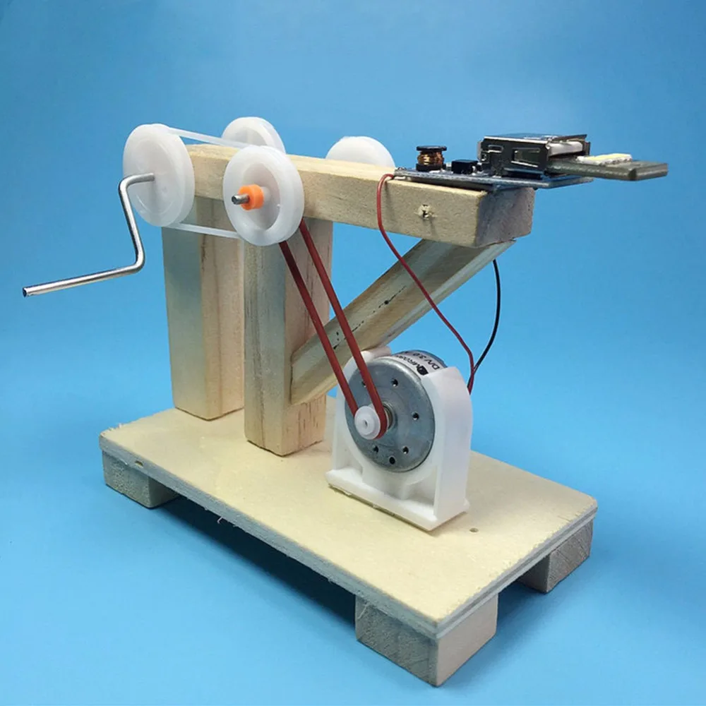 

DIY Dynamo Generator Model Wood Technology Handmade Production Small Invention Science Experiment Assemble Educational Toys