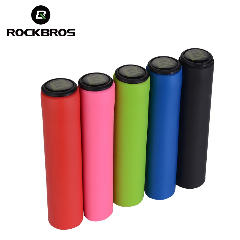 ROCKBROS الدراجة Girps خفيفة مادة سيليكون المقود Girps MTB دراجة المقود المضادة للانزلاق الدراجات القبضات دراجة أجزاء