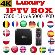 Роскошное мировое IPTV приставка android ТВ приставка X96mini 7500+ Live& 5000+ VOD 4K французская Испания Португалия Немецкий Арабский голландский Швеция Смарт ТВ приставка