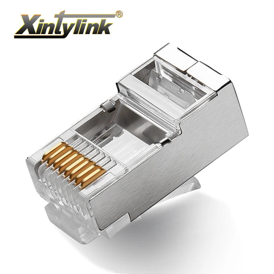 Металлические экранированные модульные клеммы xintylink 50 шт. разъем rj45 cat5 cat5e ethernet