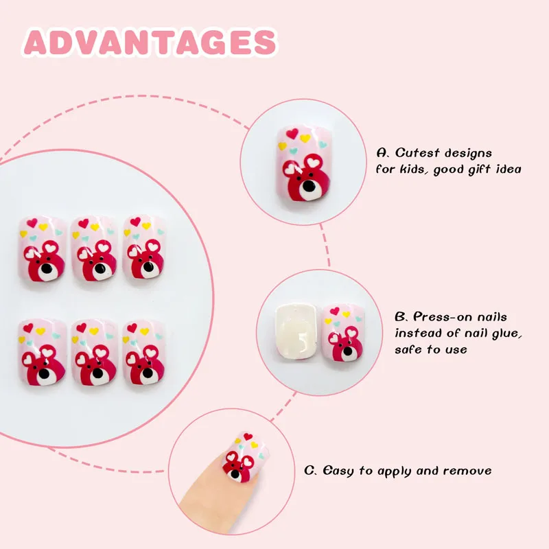 kids fake nails-C37-6