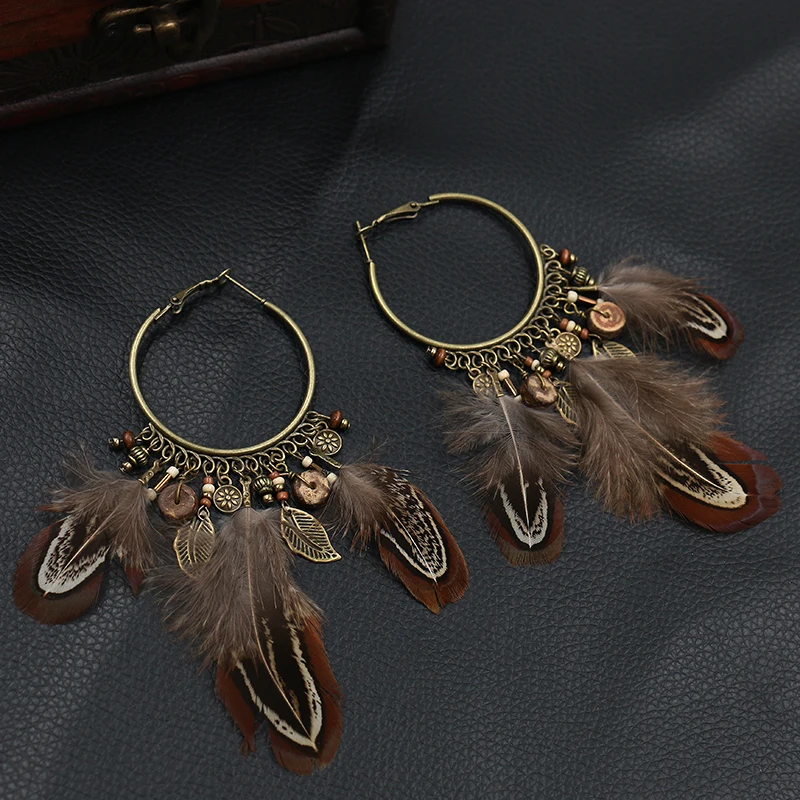 Buy Vintage Feather Pendant Earring Indian Jewelry