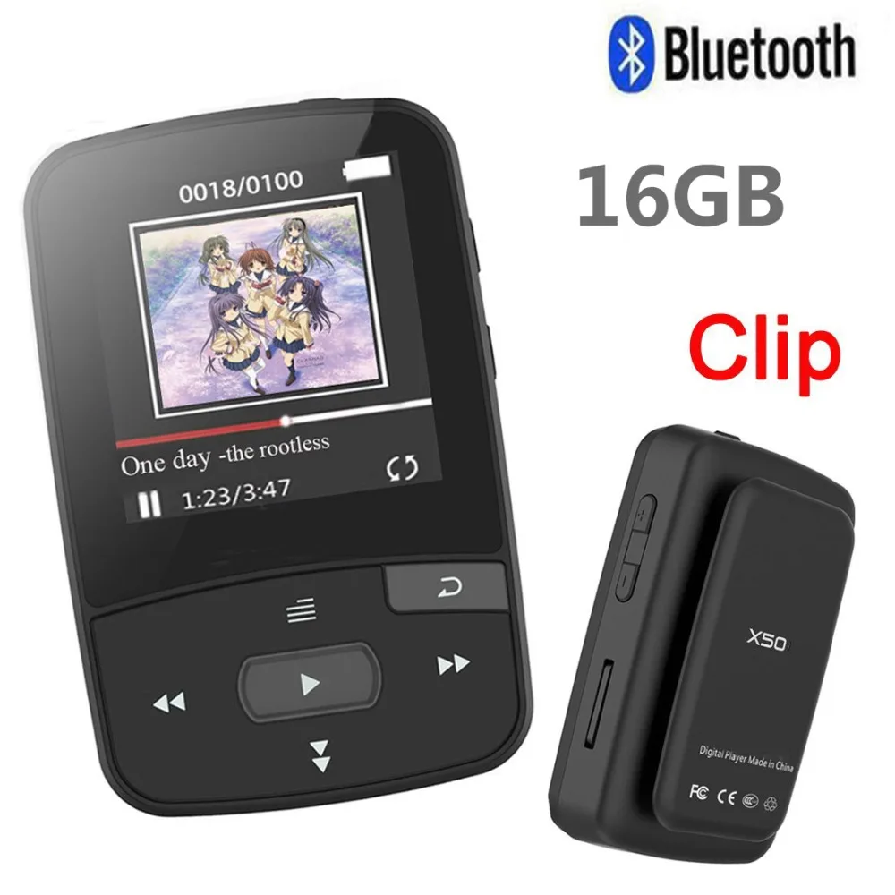 Новейший Bluetooth MP3 плеер с зажимом 8 ГБ экраном спортивный музыкальный поддержкой fm