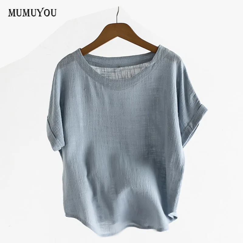 

Chinese Style Cotton Linen T-Shirt O-Neck Short Sleeve Summer Tops Solid Multi Colors Casual Vintage Streetwear Tee 200-A780