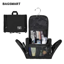 Нейлоновая косметичка BAGSMART с вешалкой, водонепроницаемая косметичка, портативная косметичка, унисекс, багаж, дорожные сумки для чемодана