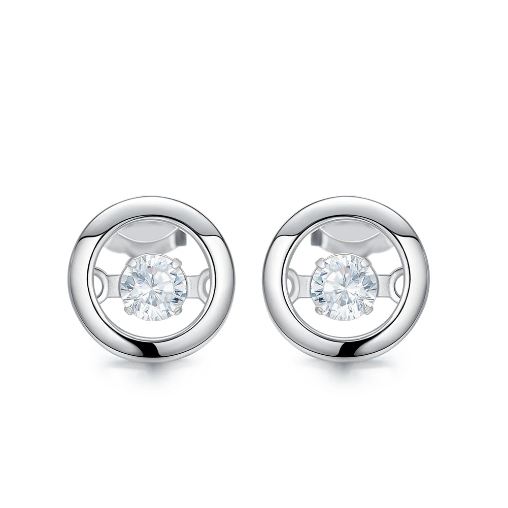 

HeeZen Stud Earrings Delicate AAA Cubic Zirconia Dancing Stone Fashion Earring Elegant Women Jewelry Ladies Earrings Bijoux 2019