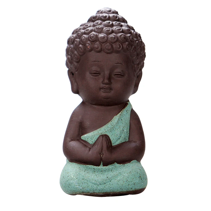 8*4 CM el budismo poco meditación monje pequeño estatuas en miniatura de las estatuas de Buda en arcilla el budismo chino Los monjes Zen