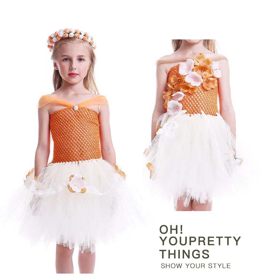 Moana Inspired Girls Flower Tutu Dress for Halloween Birthday Party Kids Lace Tulle Fancy Dress Children Dress Up Cosplay (4)
