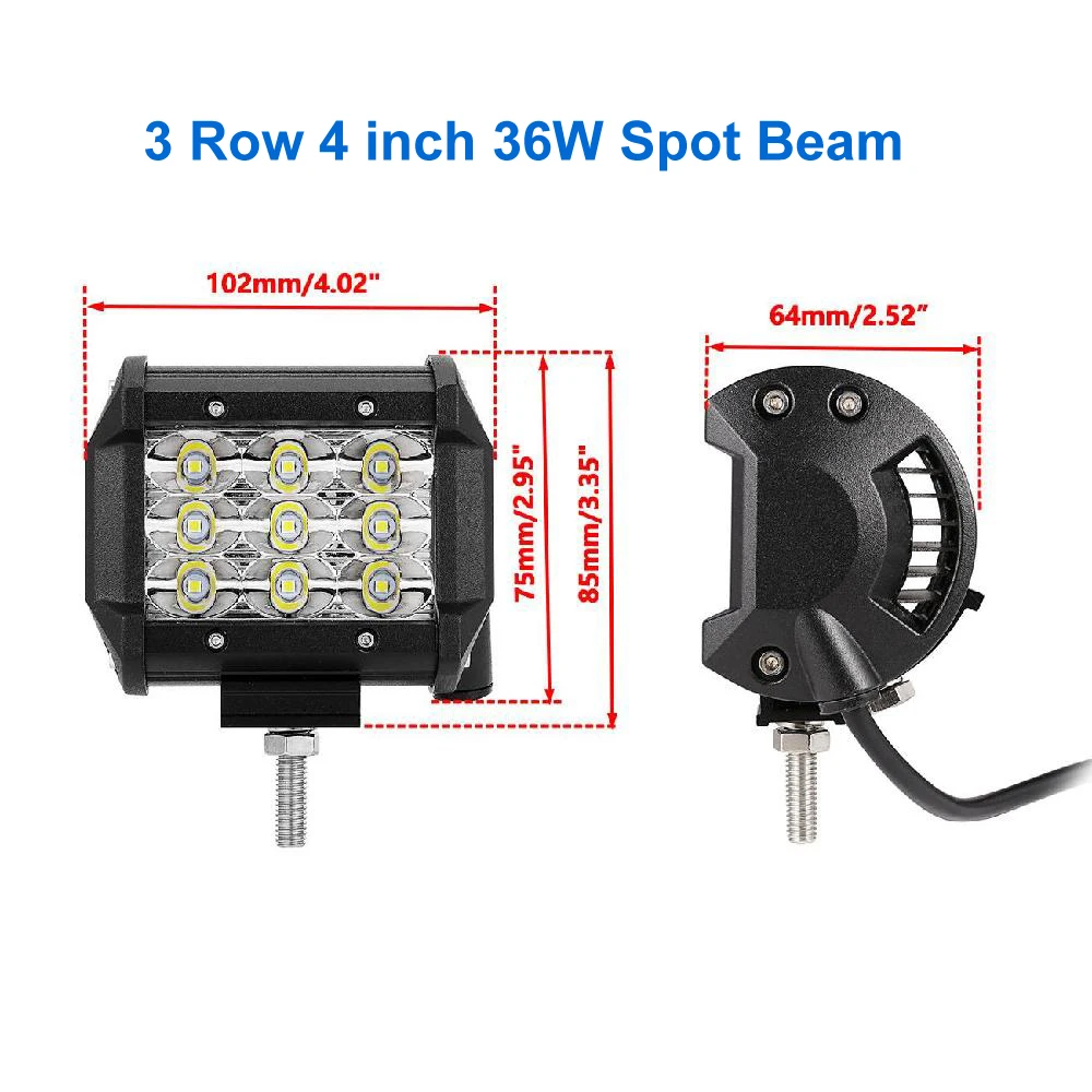 Oslamp 4 &quot36 Вт 72 прожектор светодиодный рабочий свет бар для внедорожника 4WD