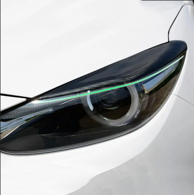 2x углерода Волокно фар автомобиля крышка веки брови для Mazda 3 Axela