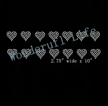 

YX Factory cheap hot fix rhinestone motif design many hearts image for clothing