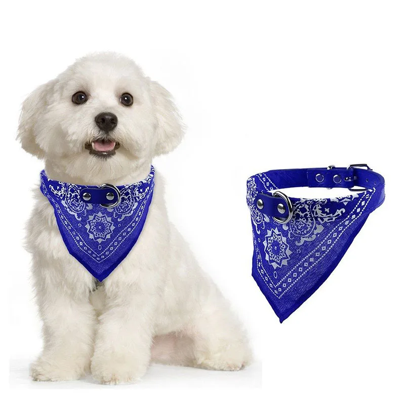 

Fashion Adjustable Pet Dog Puppy Cat New Fashion Charming Chic Neck Scarf Bandana Leather Collar Neckerchief