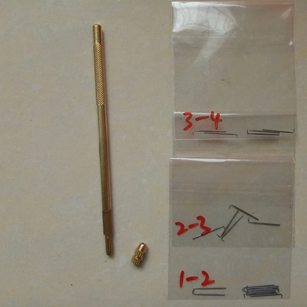 Professional Bronze Wig Ventilating Holder with 3 Pcs Pin ventilating needle for wig making Crochet Hook 4