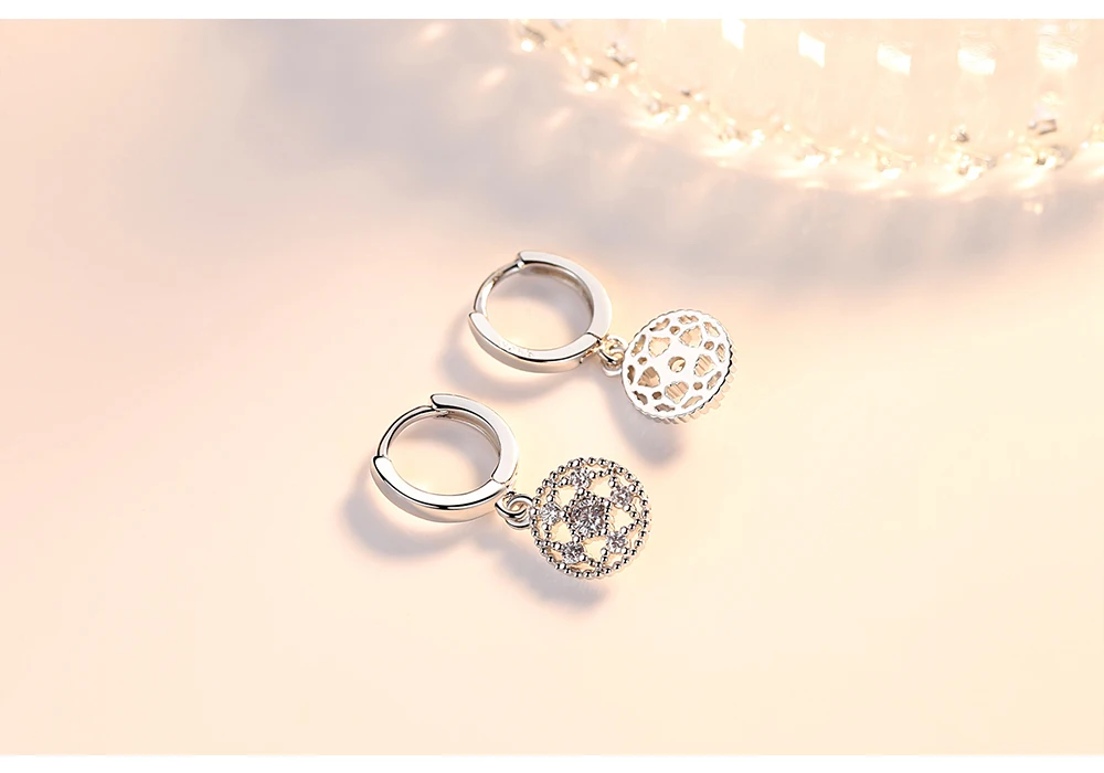 Роскошные брендовые ювелирные изделия для женщин хорошее качество цветок лотоса серьги-кольца 925 пробы серебряный цвет серьги с полым Pandent