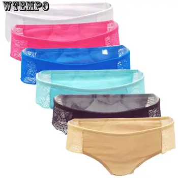 

WTEMPO 6 Pcs/Lot Women's Cotton Panties String Underwear Women Briefs Sexy Lingerie Pants Intimate Ladies Letter Low-Rise