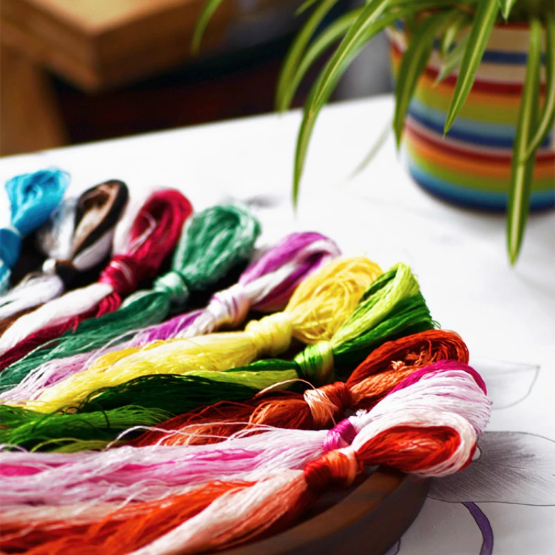 

50 Colors 20m Embroidery Suzhou Embroidery DIY Common Color Silk Line Branch Manual Embroidery Spiraea Wholesale Embroidery Line