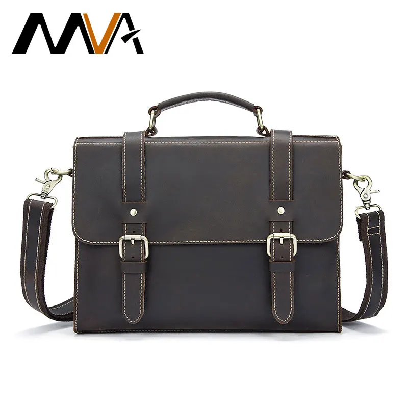 

MVA Men's Retro Crossbody Bags Crazy Horse Leather Men's Casual Leather Men's Shoulder Messenger Bags Top Leather Handbag Men
