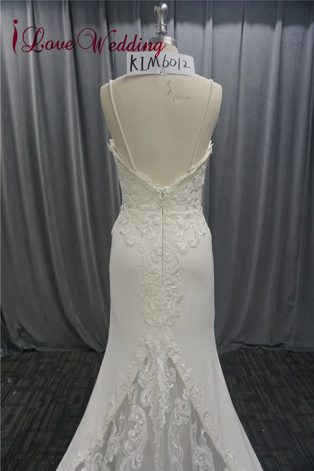 ILoveWedding Элегантное свадебное платье-футляр на тонких бретельках высококачественное Кружевное Свадебное длинное свадебное платье