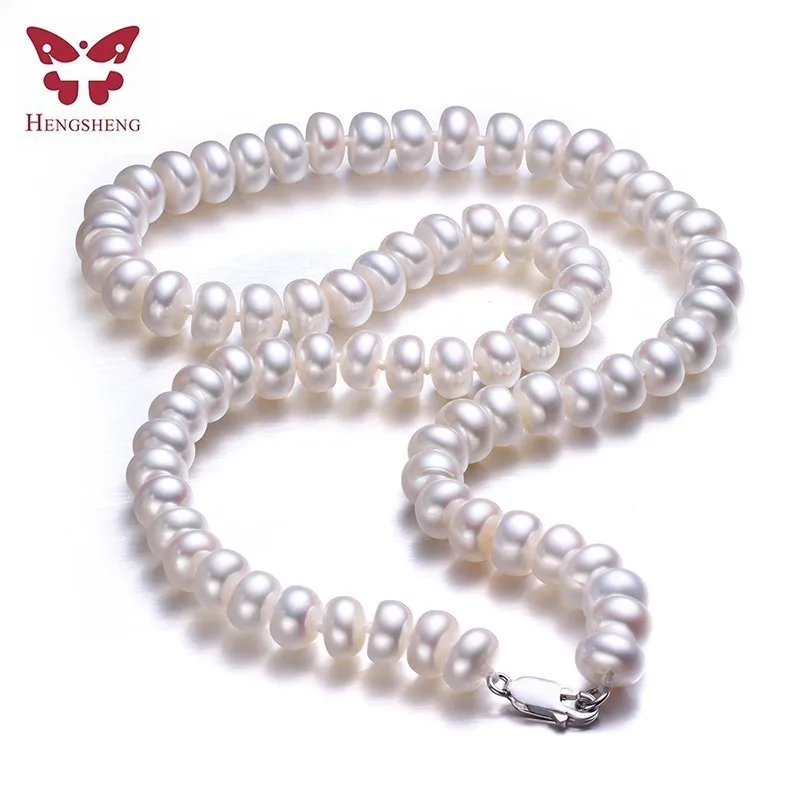 

Hot Natural White/Pink/Purple/Mix Freshwater Pearl Jewelry Necklace,Women 925 Silver Necklace Fashion Beads Jewelry,7-8mm 40cm