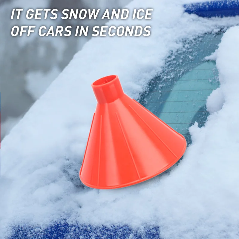 Auto Window Windshield Snow Remover Magic Shovel Cone Shaped Outdoor Winter Car Tool Funnel Black Ice Scraper | Автомобили и
