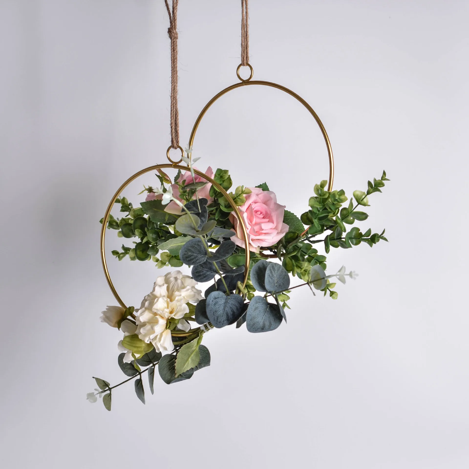 Железный цветочный венок, искусственные цветы, настенный декоративный венок для свадьбы, дома, вечерние украшения двери