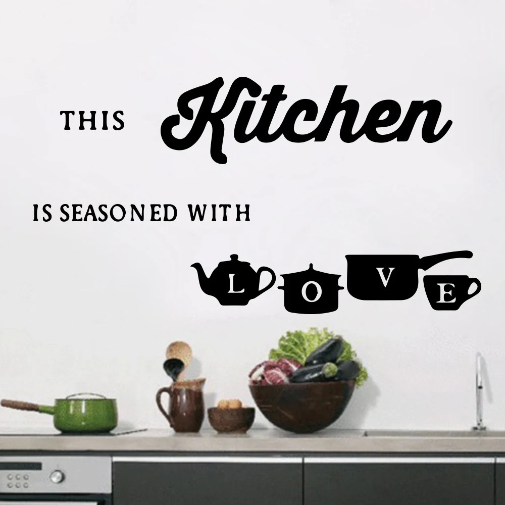 Large Kitchen Wall Sticker Cuisine Coffee Vinyl Stickers poster house Decoration Accessories Mural Decor Wallpaper wallstickers