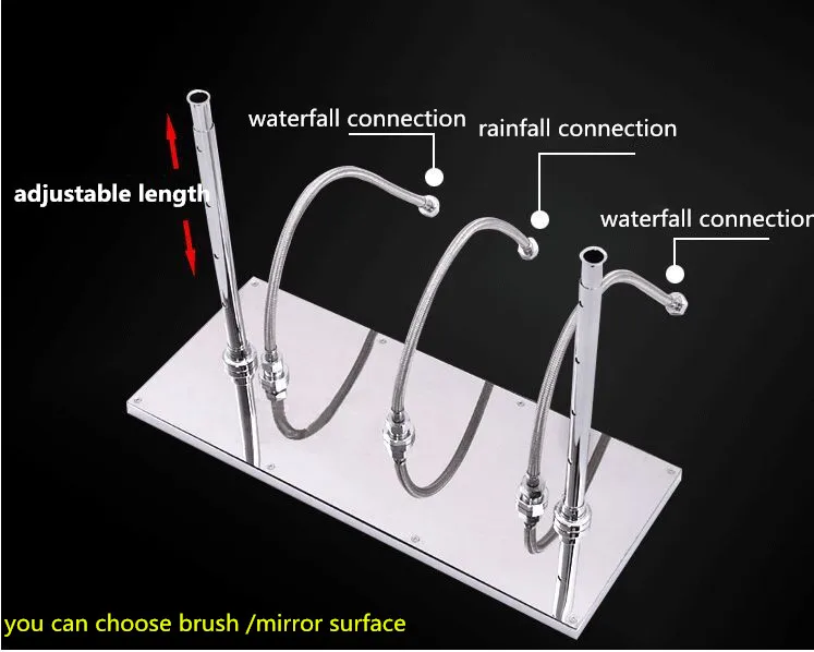 Двойная функция дождь водопад душевая установка 300*500 мм retangulr потолочный монтируемый душевой смеситель; термостатический смеситель