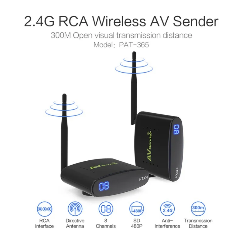 

PAT-365 2.4G Smart Set Top Box Sharing Device Wireless Transmitter Set Top Box Transmitter 300 Meter Transmission Distance
