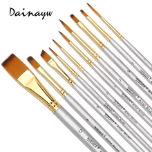 10 шт премиум качества нейлоновые мягкие волосы акварельные кисти набор для акрил, гуашь для рисования краски принадлежности художественные Кисти