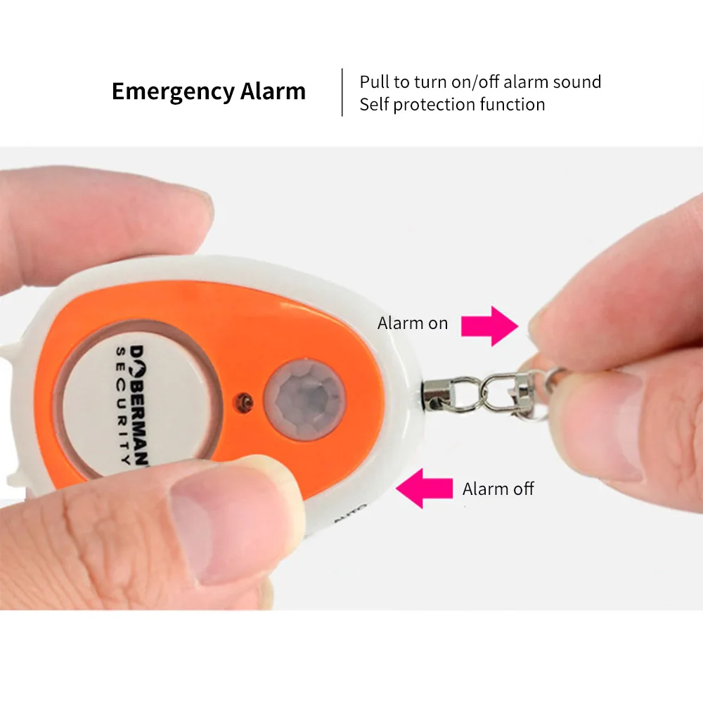 Doberman охранная инфракрасная сигнализация детектор движения датчик сигнализации с аварийным брелком самообороны ИК движение оповещение безопасности инструмент