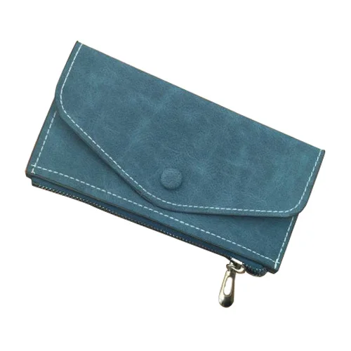 

HEBA PU leather ladies long section ultra-thin frosted tower buckle zipper wallet size about: 19.5 * 10.5 * 1cm