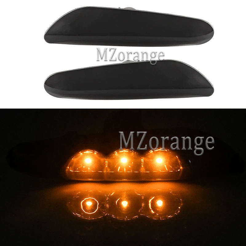 

2 pieces Turn Signals Lamp LED Black Side Marker Indicator Lights For BWM E82 Error Free Sequential Blinker Light