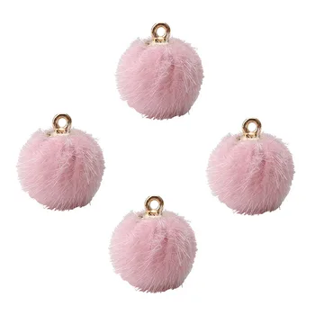 

10pcs/lot 18*16mm Fashion Plush Ball Charms Hairball Gold Color Navy Blue Fashion DIY Earring Jewelry Accessories Making