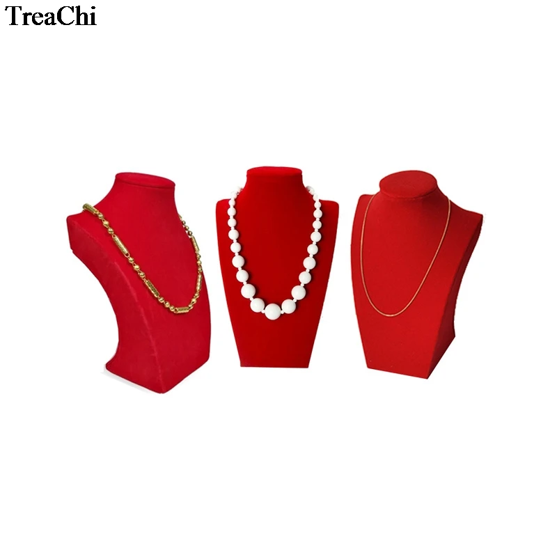 Buy Wholesale 3Pcs Red Velvet Jewelry Display Bust