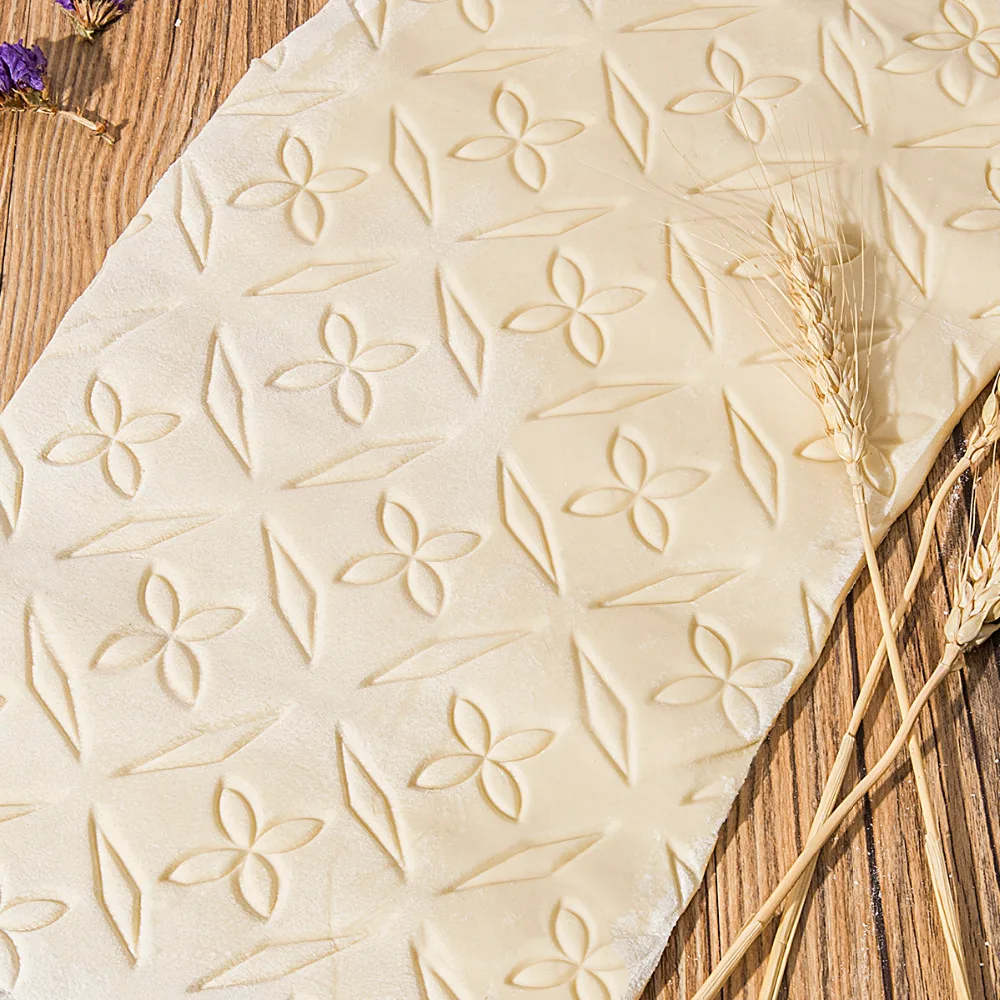 Pastic антипригарный Fondant Rolling Pin тиснение торт тесто ролик украшения ремесла DIY