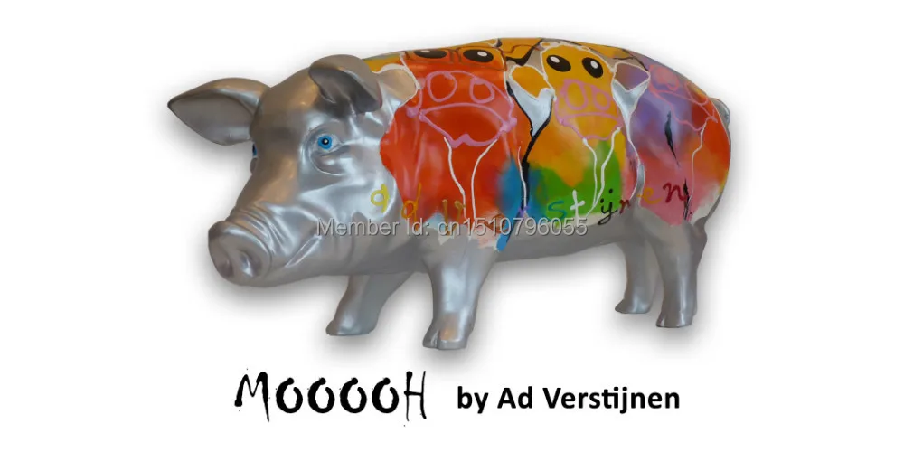 Polyresin Art Pigs Collectible pigs Art pigs sculptures "Mooooh
