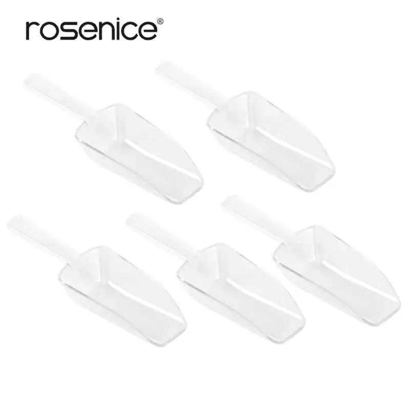 

5pcs Mini Clear Plastic Ice Measuring Scoop Scoopers for Weddings Candy Dessert Buffet Ice Cream Protein Powder Measuring tool