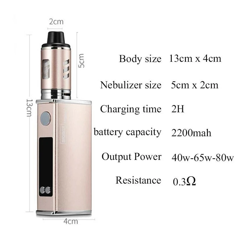 Electronic Cigarette 40W-80W Adjustable vape mod box kit 2200mah 0.5ohm battery 2.8ml tank e-cigarette Big atomizer vapor Electronic Cigarette 40W-80W Adjustable vape mod box kit 2200mah 0.5ohm battery 2.8ml tank e-cigarette Big atomizer vapor