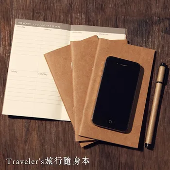 

95*165mm 32 Sheets Kraft Paper Notebook Black Notepad Diary Journal Traveler's Notebook Refill Planner Organizer Filler Paper