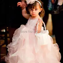 Необычный дизайн; Лидер продаж; новое милое бальное платье из органзы розового цвета с оборками до щиколотки для маленьких детей; Милые Платья с цветочным узором для девочек